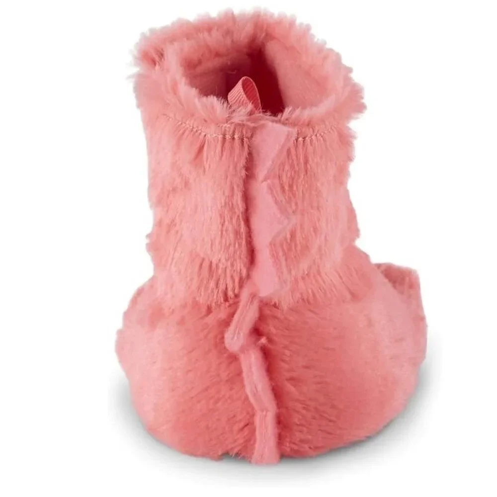 Girls Simply Stated Pink DINOSAUR Monster Fur Bootie Slippers Size 13/1 2/3 NWT